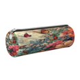 thumbnail image 1 of Disketp Butterflies In Blooming Garden Estuche Organizador de Lápices de Cuero, Estuche de Oficina con Cremallera para Bolígrafo y Lápiz, 1 of 6