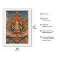 thumbnail image 2 of Avalokiteshvara Chaturbhuja (The All Seeing Lord with Four Hands) - Vintage Tibetan Thangka Buddhist Painting c.1800s - Japanese Unryu Rice Paper Art Print (Unframed) 18 x 24 in, 2 of 4