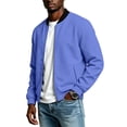 thumbnail image 2 of CCRFTGI Mens Bomber Jacket Lightweight Casual Golf Windbreaker Spring Fall Full Zip Up Coat Jackets withPockets Royal Blue M, 2 of 6