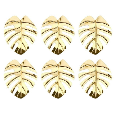

Bluelans 6Pcs Tropical Leaf Shape Napkin Rings Buckle Holder Party Dinner Decoration