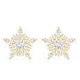 thumbnail image 2 of Rosec Jewels Snowflake Earrings with Moissanite (D-VS1 Quality) - Certified Moissanite Stud Earrings for Women - Ready to Gift, 14K Yellow Gold, 2 of 6