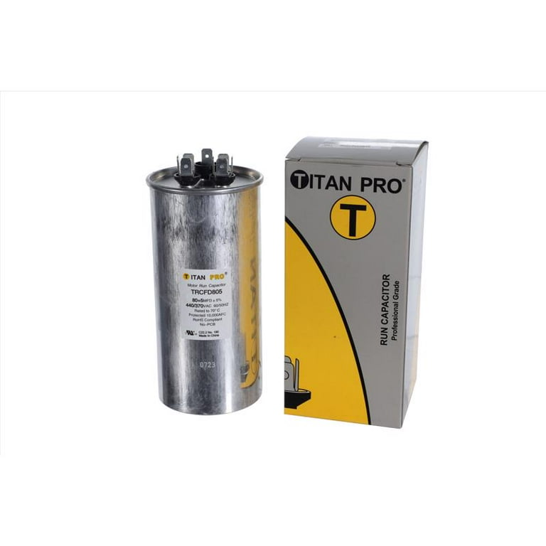 TITAN PRO 80+5 MFD 440 V AC Power Round Run Capacitor