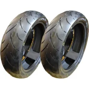 5A TOKYO Set of 2 Motorcycle Tubeless Tires 130/60-13 Metric, 53L, Front/Rear Scooter/Moped 13" Rim