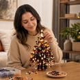 thumbnail image 5 of Aoznliie DIY Beaded Christmas Tree Kit, Halloween Bead Kit Christmas Tree for Desk, 8x4 inch Tabletop Christmas Decor for Home Office, Black, 5 of 7