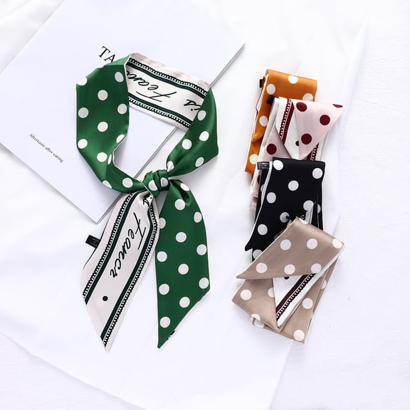 KANPRINCESS Cotton Breathable Headbands, Silky Soft Hair Band, Black dot Head Band, Women's Pastoral Hairband, Adjustable Head Wrap, Modern Hair Accessories for Daily, 3PCS/Set, Black/Orange/Green