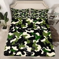 thumbnail image 2 of Feelyou Green Camouflage Teens Twin Sheet Sets, Hunting Duck Deer Twin Fitted Sheet, Rustic Jungle Wildlife Flat Sheet, Luxury Bedroom Decor, 3 Pieces, 2 of 7