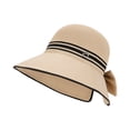thumbnail image 4 of Gtoiithly Women Fashionable Wide Brim Sun Hat with Bow Design Breathable Summer Travel Beach Hat for Outdoor Activities Khaki, 4 of 4