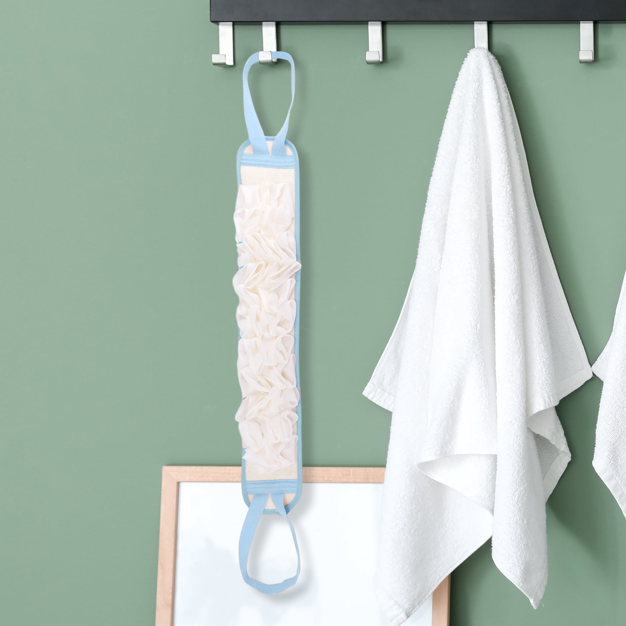 Unique Bargains Drawstring Bath Towel for Bathroom 33.46"x3.54" Blue 1 Pc