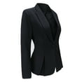 thumbnail image 3 of AZoiNM Women's Tailored One Button Blazer Slim Fit Stretch Polyester Work Jacket, 3 of 6