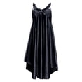 thumbnail image 3 of Women's V Neck Ice Silk Slip Nightgown Spaghetti Strap Satin Like Sleep Dress Soft Breathable Lightweight Summer Nightshirt Elegant Lounge Homewear Comfortable Sleepwear, 3 of 3