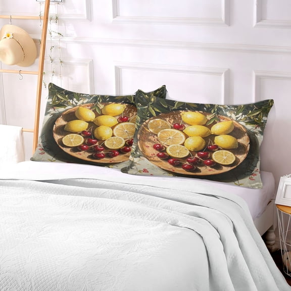 Pillow Case Plush Pillow Fashion Sun Lemon Painting Case standard size/King size/Queen size Bed Pillow Pillowcases