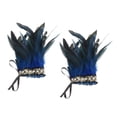 thumbnail image 1 of Muñequeras de Felpa Macarena con Plumas Sintéticas Steampunk Azul, 1 of 8