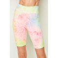 thumbnail image 2 of Pastel Tie Dye High Waisted Biker Shorts - Plus Size - 1XL 2XL 3XL - 3 Inch Waist Multi Color Pastel 1XL/2XL, 2 of 2