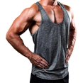 thumbnail image 1 of Men Sleeveless Workout Muscle Tank Top Bodybuilding Gym Sports Fitness T-Shirt, 1 of 2