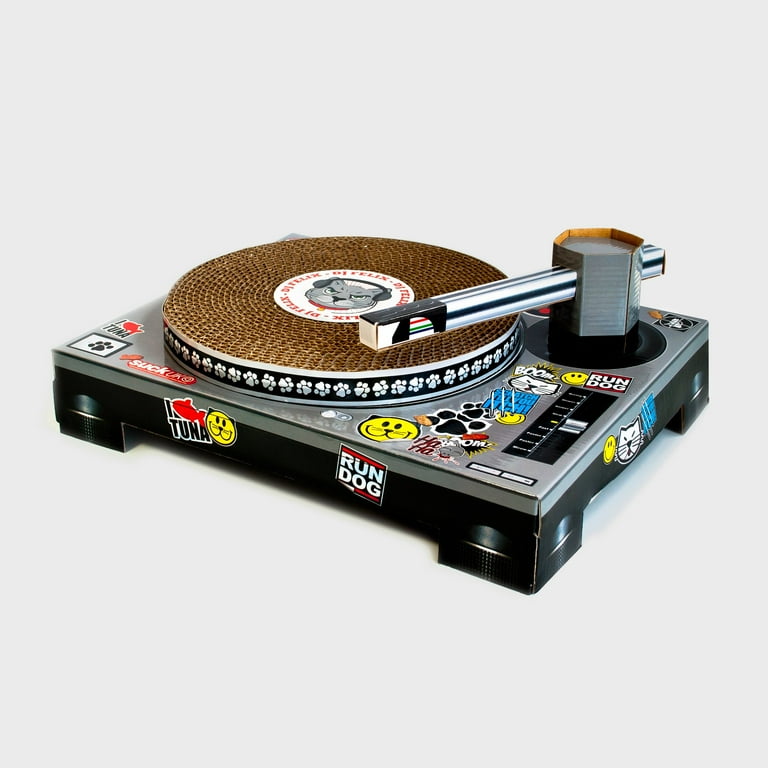 Suck UK DJ Decks Cat Scratcher, Cardboard Claw-Friendly Scratching