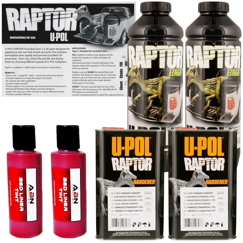 UPOL Raptor Tintable Blood Red Bed Liner & Texture Coating, 2L Upol