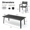 thumbnail image 3 of Crestlive Products 9-Piece Aluminum Outdoor Dining Set, 82" Large Rectangular Patio Table & 8 Stackable Armchairs Rust Proof Outdoor Furniture with Umbrella Hole for Lawn Garden Deck, Black, 3 of 7