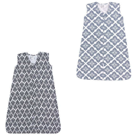 Yoga Sprout Unisex Baby Sleeveless Cotton Sleeping Bag, Sack, Blanket, Damask And Ornate Clover Jersey 2-Pack, 0-6 Months