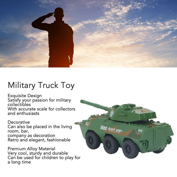 Military Truck Toy Pull Back Lifelike Cool Alloy Battle Vehicle Model For  Children Boys Girls 