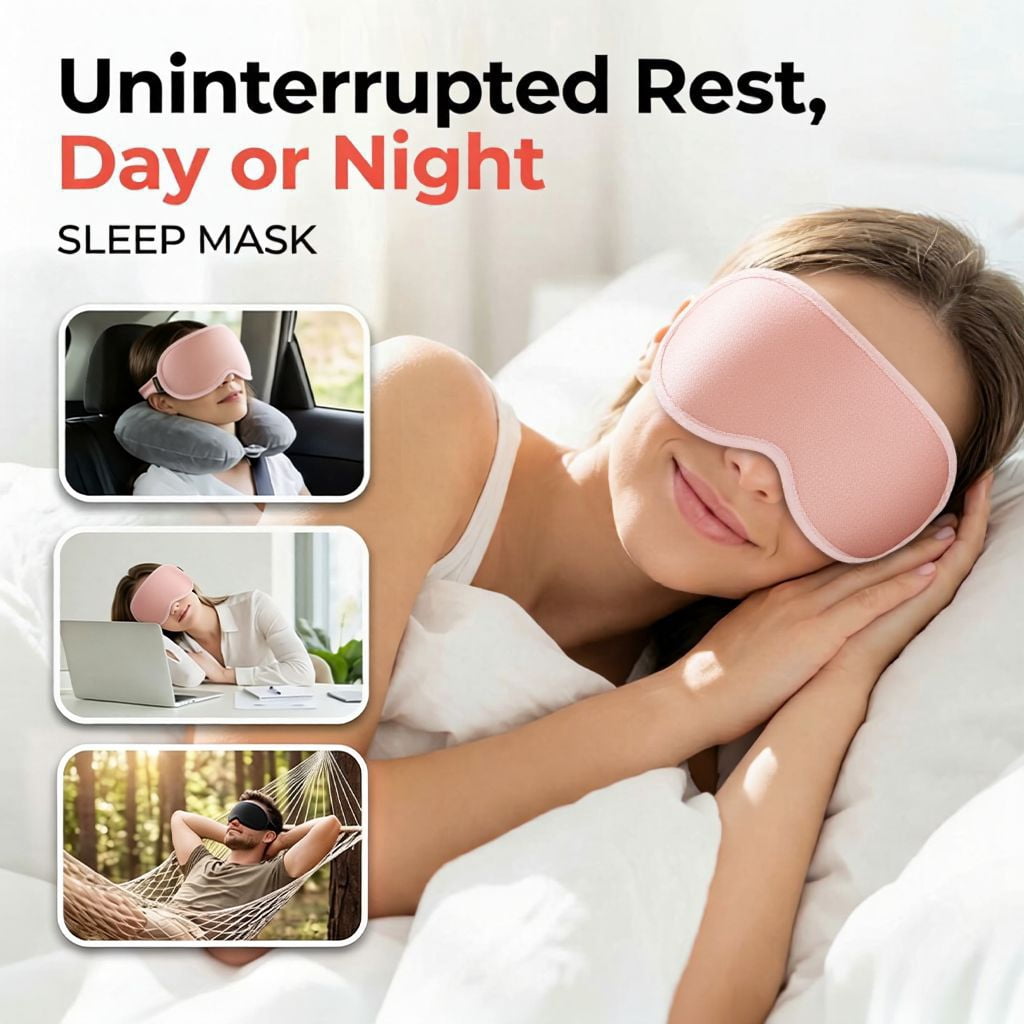 FACEMOON 2 Pack Adult Weighted Sleep Mask – Memory Foam Comfort Design 100% Light Blocking Zero Pressure | Travel-Friendly