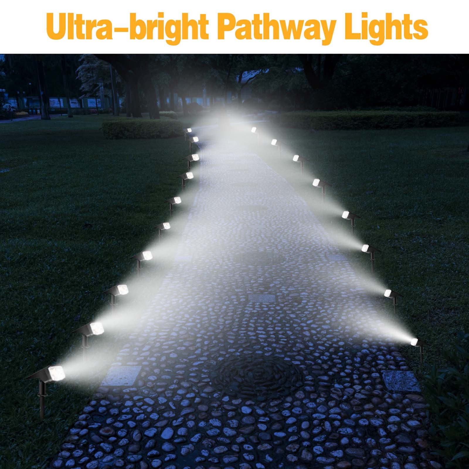 38 LED Solar Spotlight Outdoor Garden Lights Waterproof Ground Spike Lamp for Yard Pathway Tree Decoration at Night