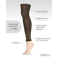 thumbnail image 3 of MeMoi Miss Buttons Cotton Blend Footless Sweater Tights - Womens - Female (Medium/Large, Espresso), 3 of 7