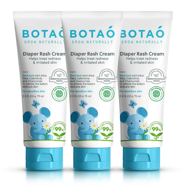 Crema para pañales BOTAO Baby Natural Organic 75 ml (paquete de 3)