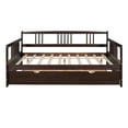 PAPROOS Full Size Daybed with Trundle Included, Solid Wood Daybed with