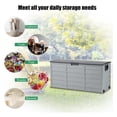 thumbnail image 4 of 75 Gallon Outdoor Storage Box, Lockable Plastic Storage Containers with Lid, Patio Deck Box Furniture for Garden, Yard, Pool, Balcony, Patio Black, 4 of 5