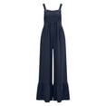 thumbnail image 7 of Guluxicc Womens Casual Loose Jumpsuits Summer Boho Ruffle Wide Leg Flowy Rompers Sleeveless Overalls with Pockets, 7 of 7