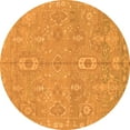 thumbnail image 1 of Ahgly Company Indoor Round Abstract Orange Modern Area Rugs, 4' Round, 1 of 4
