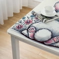 thumbnail image 4 of nygtbtfer Tablecloth Fitted Table Cover,Elastic Tablecloths Outdoor Indoor Stretch Cloth Tablecover for Dinner,Party,Shower, Butt Flower Wood Blue White, 4 of 7