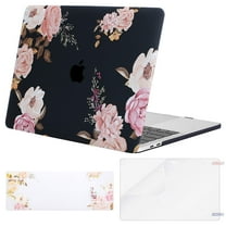 Mosiso MacBook Pro 13 Case 2019 2018 2017 2016 Release A2159/A1989/A1706/A1708 Touch Bar, Plastic Pattern Hard Cover Shell  Keyboard Cover   Screen Protector Only for Newest Mac Pro 13 Inch, Peony