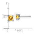 thumbnail image 2 of 925 Sterling Silver Rhodium Plated Round 5mm Citrine Post Earrings 5x5mm Wide Stud Earring for Women, 2 of 2
