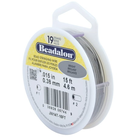 Beadalon 19-Strand 0.15"x15' Bright Wire