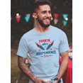 thumbnail image 2 of 4Th July Twin Fireworks T-Shirt Men -Image by Shutterstock, Male 5X-Large, 2 of 4