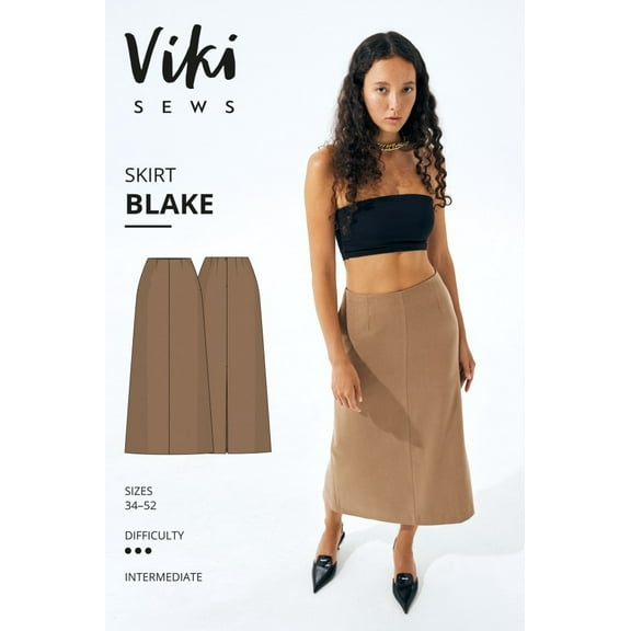 Vikisews Sewing Pattern Blake Skirt Women UK 4-22 Skirts
