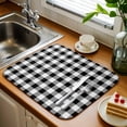 thumbnail image 3 of Dish Drying Mat for Kitchen Countertop, Buffalo Check Plaid Absorbent Dish Mat Quick Dry Non Slip Draining Mat Kitchen Drying Pad for Dishes, Utensils 18x24 Inch Black White Plaid Farmhouse, 3 of 9