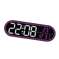 thumbnail image 4 of Reloj despertador digital decorativo para el hogar, práctico, con fecha, hora, semana y temperatura, relojes electrónicos para estantería junto al dor Luz rosa, 4 of 7