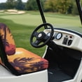 thumbnail image 6 of Pzuqiu Golf Cart Seat Cover Breathable Polyester Cloth, Compatible with Outdoor Golf Course, for Golf Cart Bench Seat Club Car Ezgo, Sunset Palm, 6 of 10