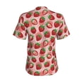 thumbnail image 6 of Zufioo Cute Strawberry Print Women's Classic V-neck T-shirt, V-neck Short-sleeved Tops Home Wear, Suitable for Daily Life, Work, Outdoors-Small, 6 of 8