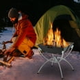 thumbnail image 2 of Topbuy Camping Fire Pit w/Cooking Grills Lightweight Portable Campfire Grill w/ Carrying Bag & Gloves 3-In-1 Stainless Steel Wood Burning Silver, 2 of 9