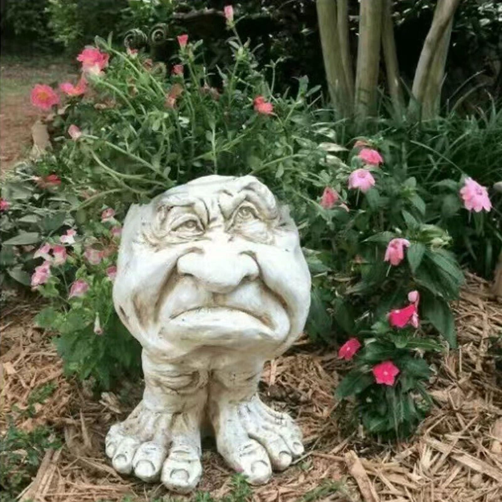 Sheremart Joy Planter - Whimsical Face Planter with Feet  6-inch Funny Expression Head Planter for Indoor & Outdoor Use, Unique Resin Flower Pot for Succulents, Herbs & Home Garden Decor