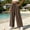 (Fashion 54)Brown, variant on Women's Cotton Blend Fabric Wide Leg Pants Elastic Waist Lightweight Casual Trousers with Drawstring