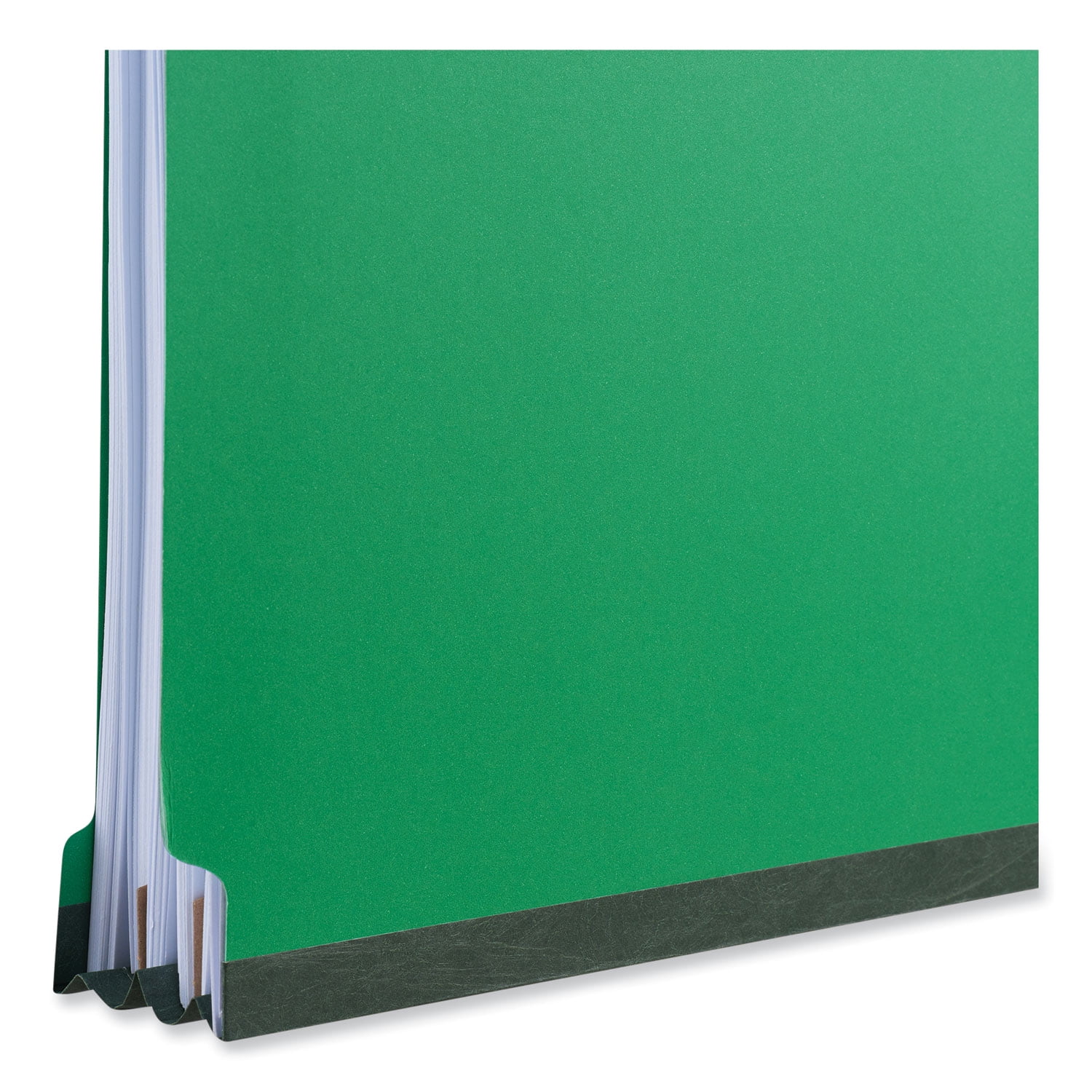 Universal Bright Colored Pressboard Classification Folders, 2 Dividers, Letter Size, Emerald Green