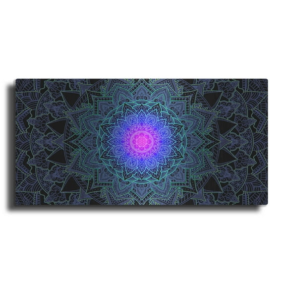 Luxe Metal Art 'Mandala Love' by Cameron Gray, Metal Wall Art, 24"x12"