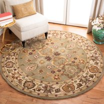 Safavieh Heritage Bernard Oriental Wool Area Rug, Light Green/Beige, 8' x 8' Round