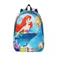 thumbnail image 3 of Custom 3D Print Little Mermaid Ariel Canvas Backpack for Girls Boys College School Travel Bags Bookbag Fits 15 Inch Laptop, 3 of 5