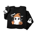 thumbnail image 6 of Mutghys Women's Halloween Sweatshirts Cute Ghost Halloween Print Crewneck Pullover Casual Sweater Home Party Loose Comfy Fall Winter Sweatshirts, 6 of 7