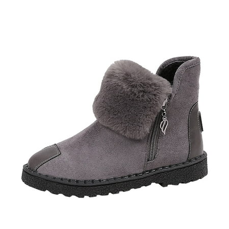

TOYFUNNY Womens Shoes Thick-Soled Fleece Short-Tube Fleece Warm Inner Cotton Boots